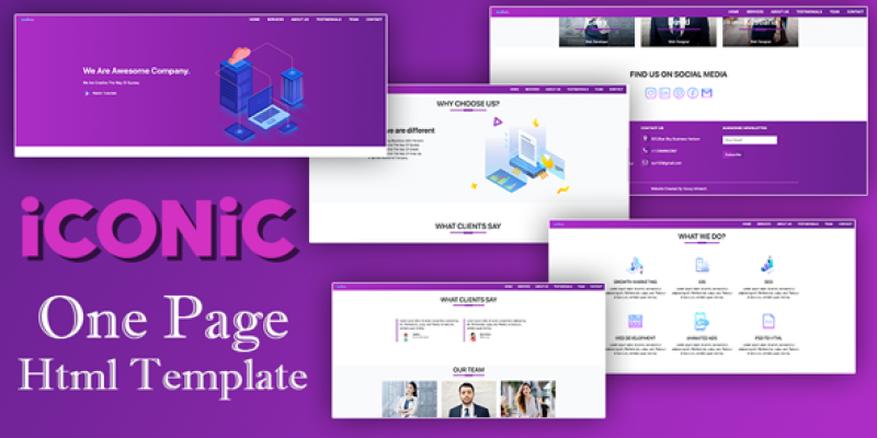 Iconic – One Page Html5 Css Bootstrap Responsive Template