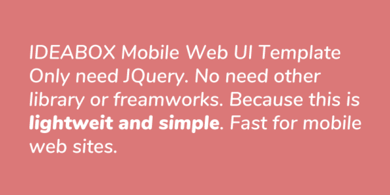 Ideabox – Mobile Web UI Template