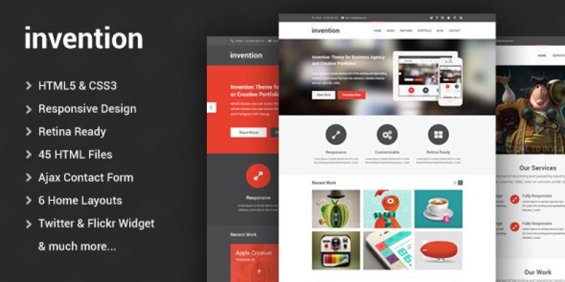 Invention – Responsive HTML5 Template