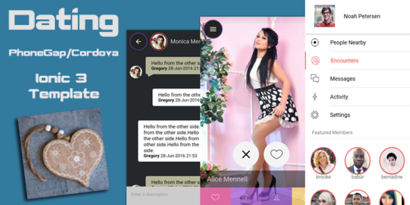 Ionic 3 Futuristic Dating PhoneGap / Cordova Hybrid App Template