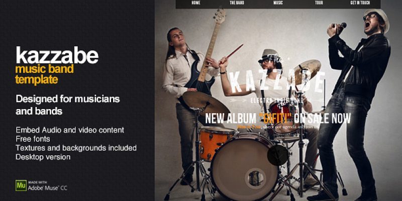 Kazzabe – One Page Music Band Template