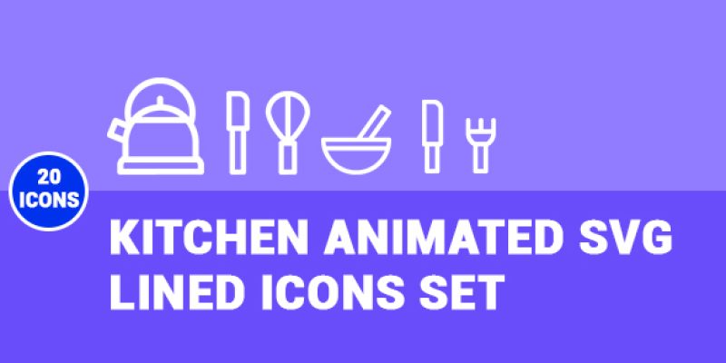Kitchen Animated SVG Lined Icons Set