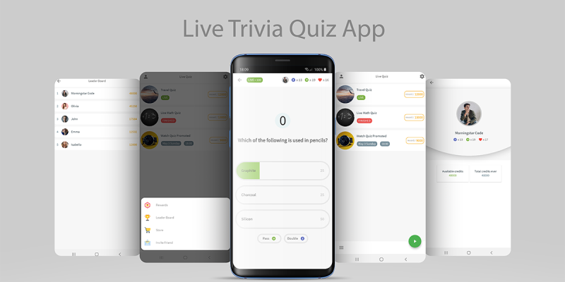 Live Trivia Quiz Game with Firebase and Admin Panel