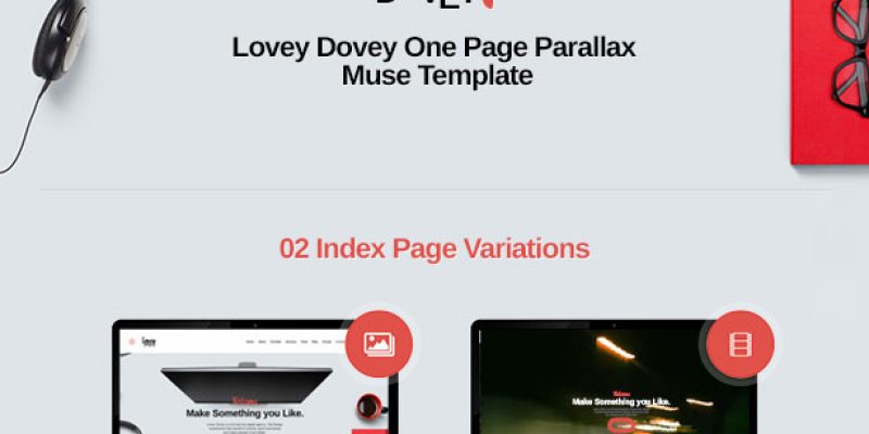 Lovey Dovey One Page Parallax Muse Template