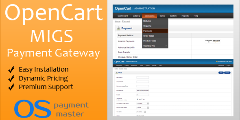 MIGS OpenCart Payment Gateway