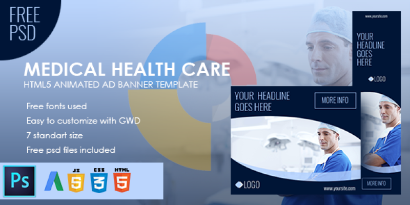 Medical Health Care – Animated HTML5 Banner Ad Set (GWD)