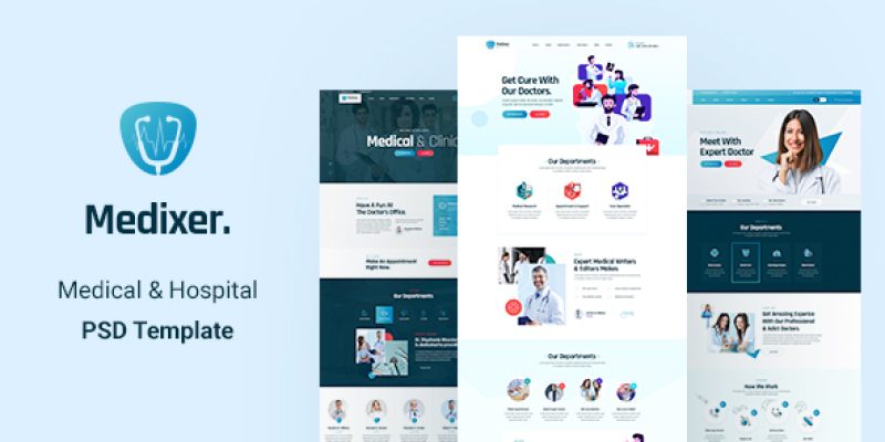 Medixer – Medical and Health PSD Template