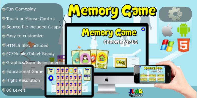 Memory Game Coronavirus – CAPX and HTML5 Files