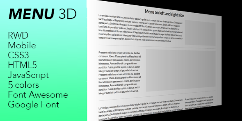 Menu 3d – hamburger menu 3d