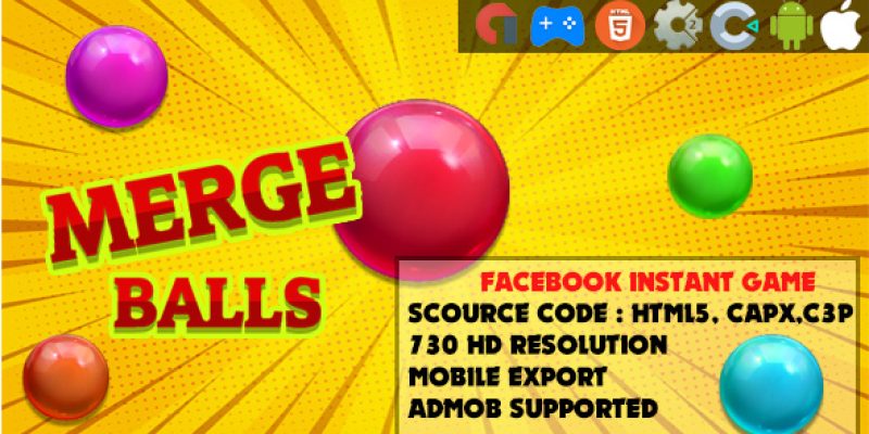 Merge Balls –  HTML5 Game – Mobile, Facebook Instant Game & Web (HTML5 & C2,C3)