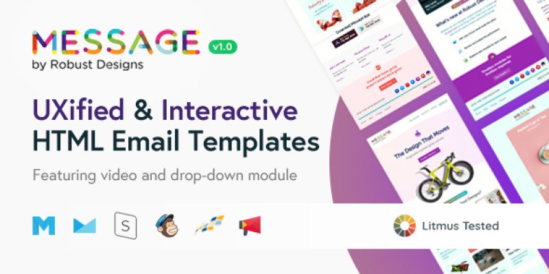 Message – Interactive HTML Email Templates for Mailster + Editor