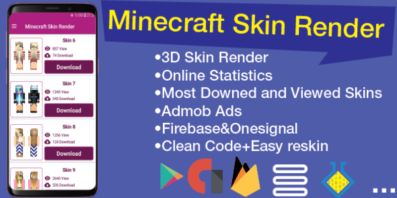 Minecraft Skin Template 3D Skin Render with Online Statistics