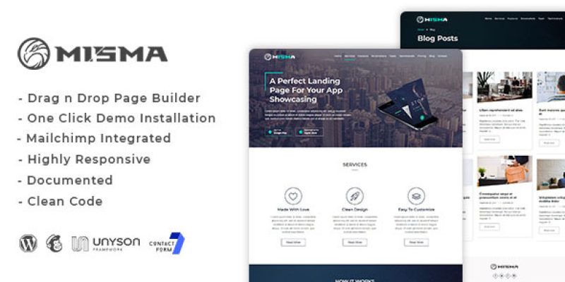 Misma – Mobile App WordPress Theme with Blog