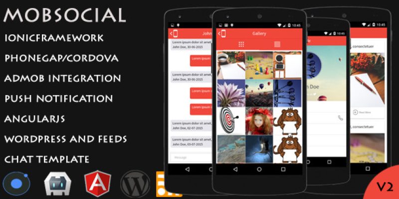 MobSocial – Ionic Cordova Phonegap Hybrid App Template and WordPress