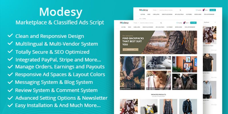 Modesy – Marketplace & Classified Ads Script