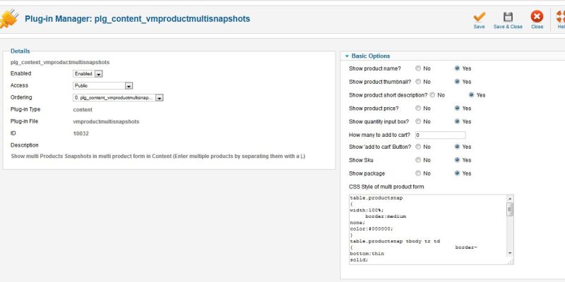 Multi Product Express Order Form Content Plugin