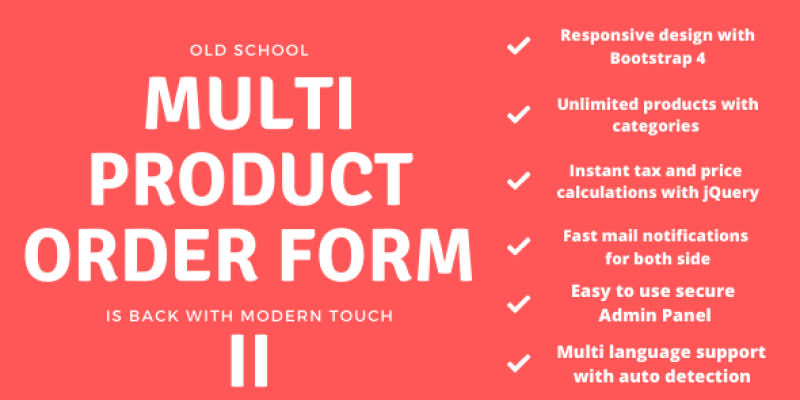 Multi Product Order Form