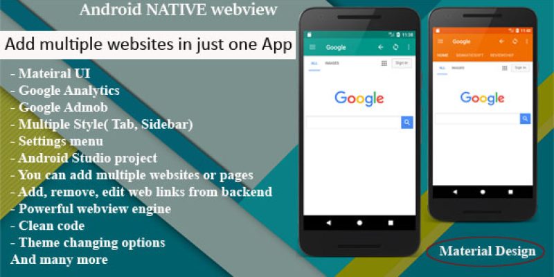 Multi Web App Android Native WebView | WebToApp template with Admob and Push Notifications