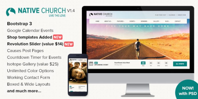 NativeChurch – Responsive HTML5 Template
