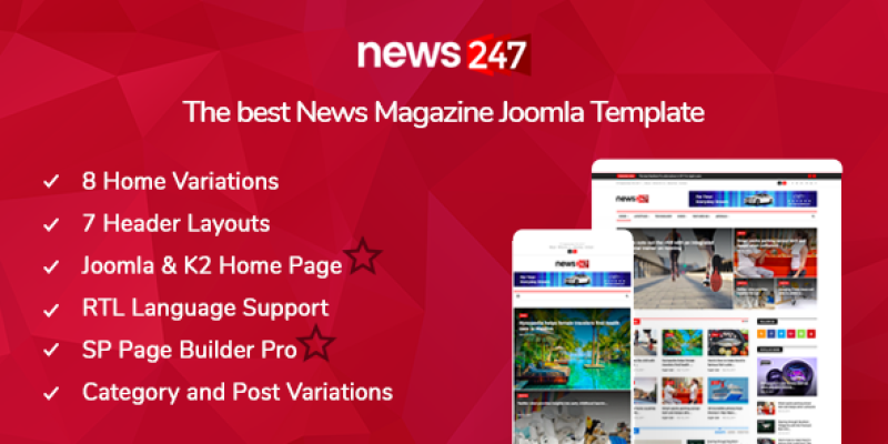News247 – News/Magazine Joomla Template