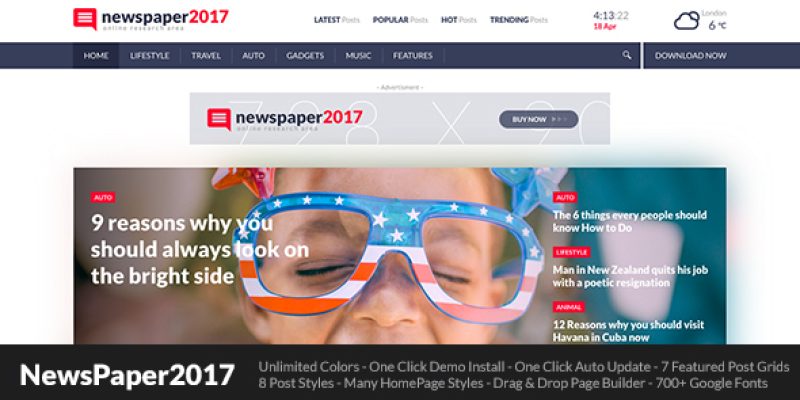 NewsPaper2017 – WordPress Theme for Blog and Magazine