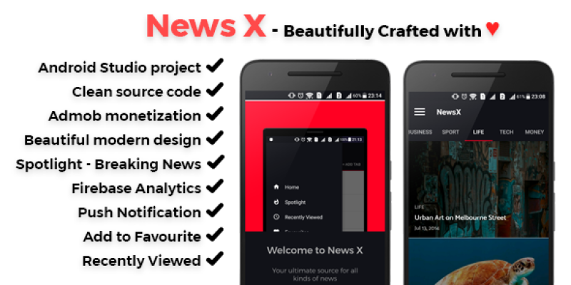 NewsX – handsome News App – v1.1