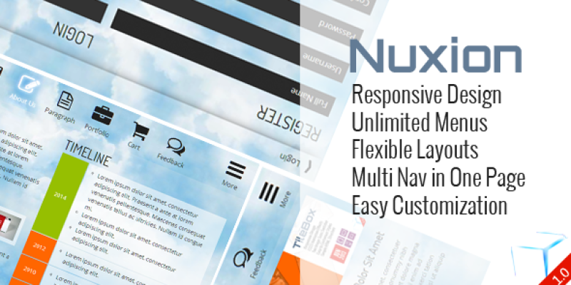 Nuxion jQuery – Responsive UX Navigation Menu Bar
