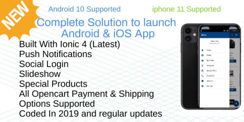 Opencart mobile Android & iOS Apple app builder Ionic 4