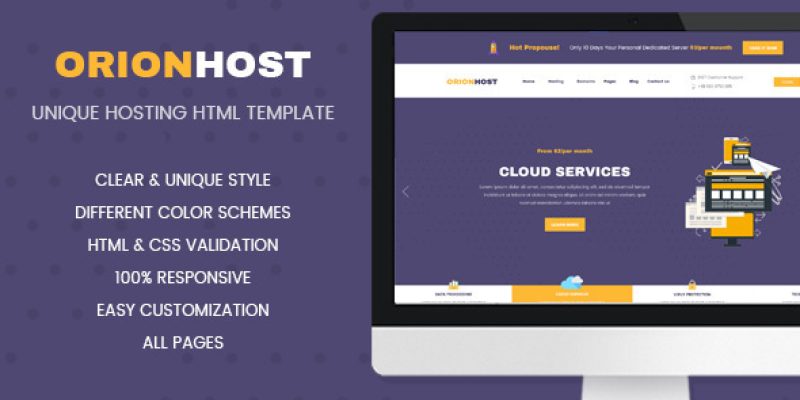OrionHost – Web Hosting Domain Technology Responsive HTML Template