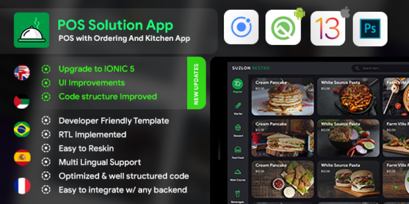 POS with Kitchen & Delivery App Template (HMTL + Css) IONIC 5
