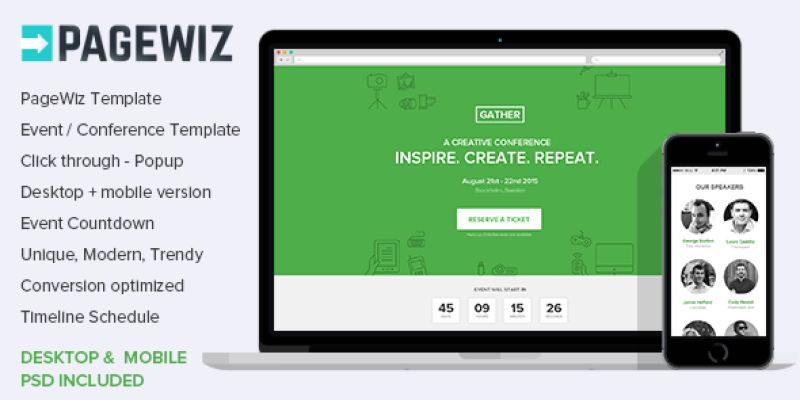 Pagewiz Event Conference Meetup Template – Gather