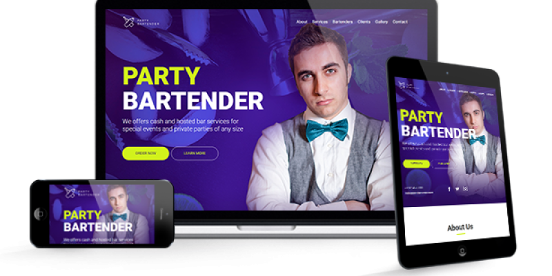 Party Bartender – Bartending Services / Catering / Rent A Bar Responsive Muse Template