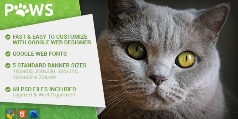 Paws – Pet Store HTML5 Ad Template