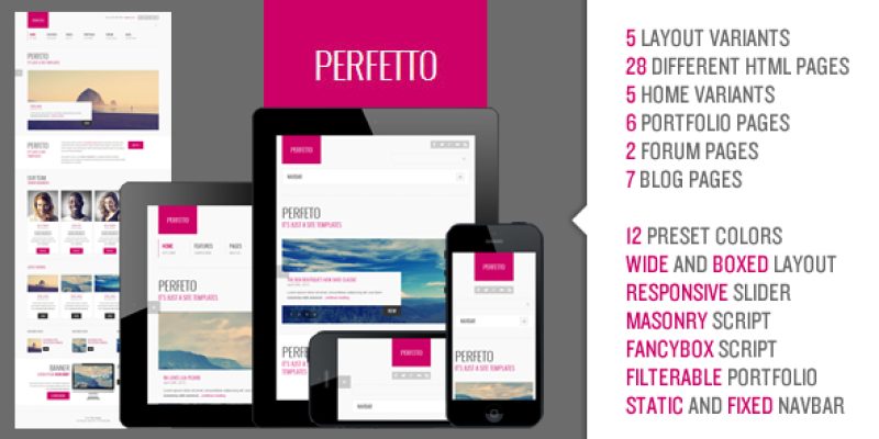 Perfetto – Responsive Bootstrap Template