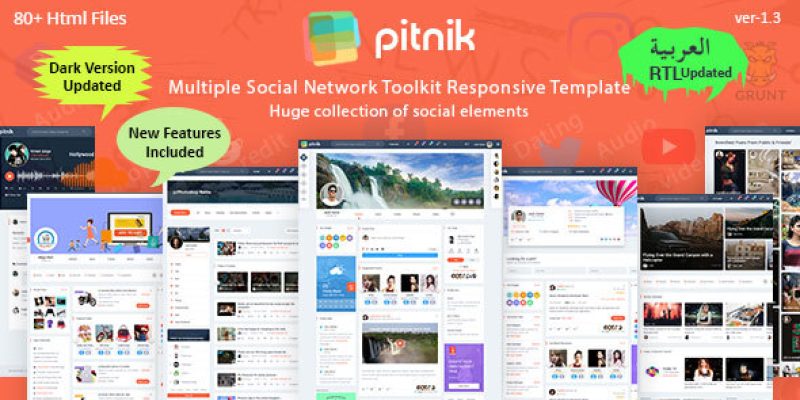 Pitnik Multiple Social Network Toolkit Responsive Template