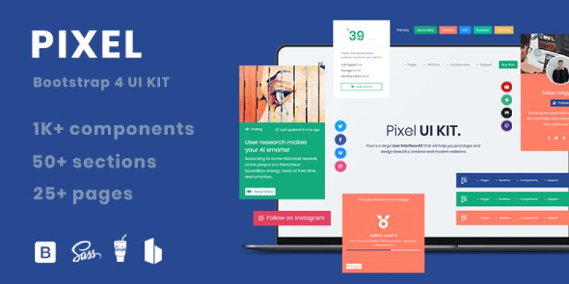 Pixel PRO – Premium Bootstrap 4 UI Kit