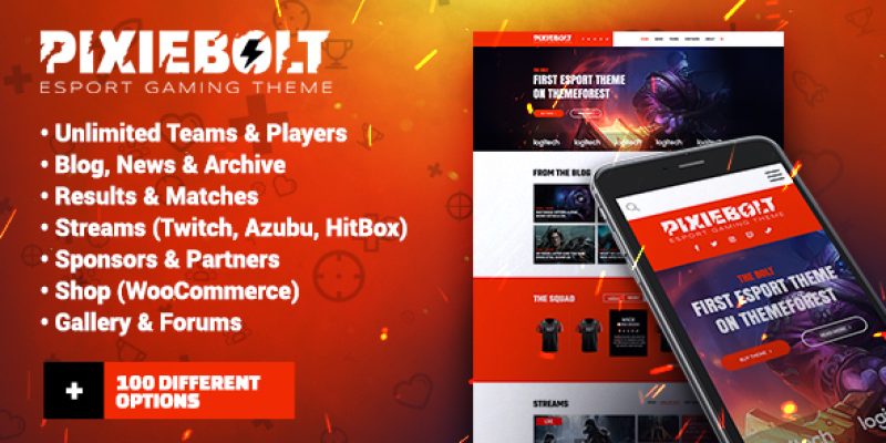 PixieBolt | eSports Gaming Theme For Clans & Organizations