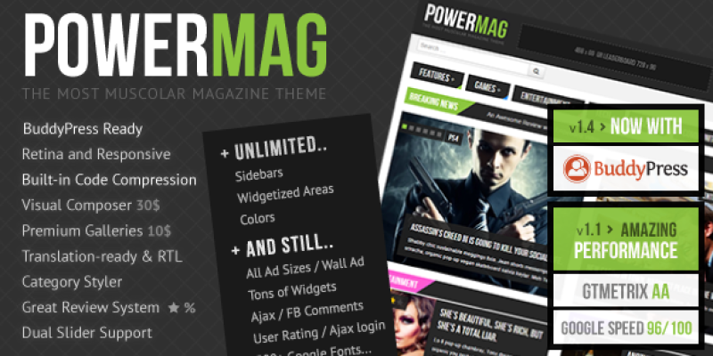 PowerMag: The Most Muscular Magazine/Reviews Theme