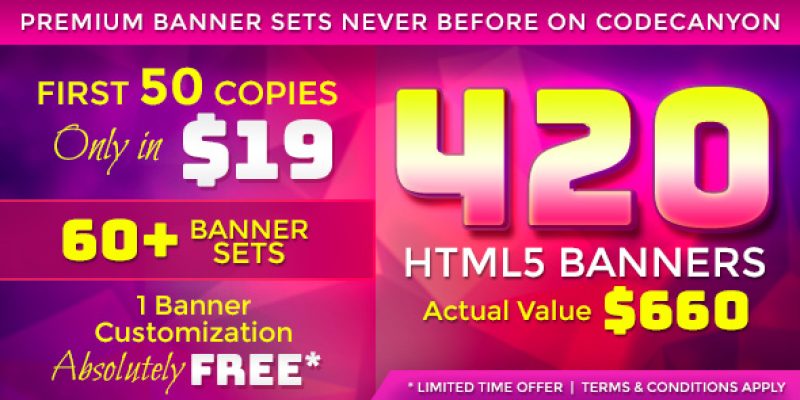 Premium Banner Bundle – 420 Animated HTML5 Banner Templates