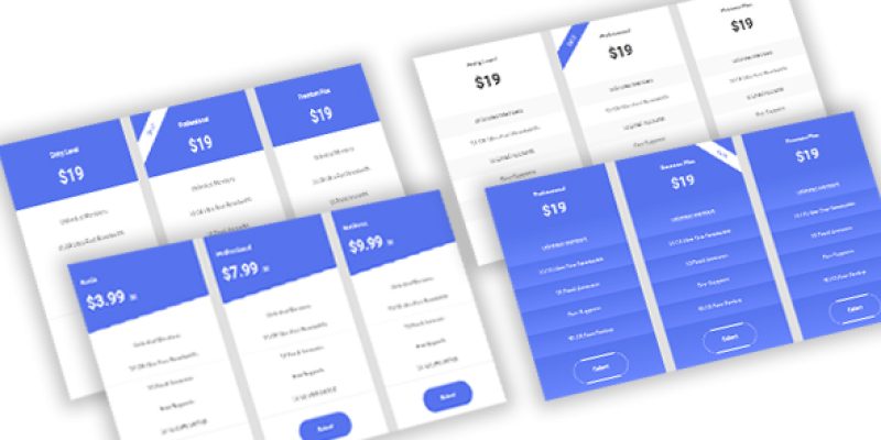 Priczx – Modern Bootstrap 4 Pricing Table