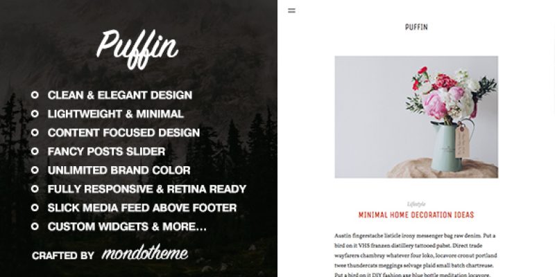 Puffin – Responsive Ghost Theme