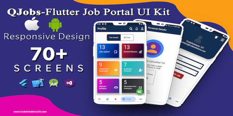 QJobs-Flutter Job Portal UI Template Kit