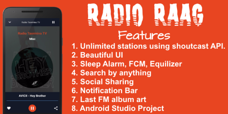 Radio Raag – Streaming App with Shoutcast API