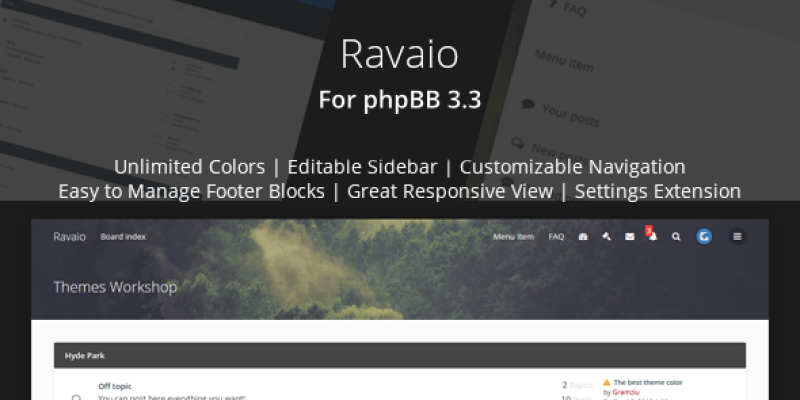 Ravaio – Modern Responsive phpBB Forum Theme