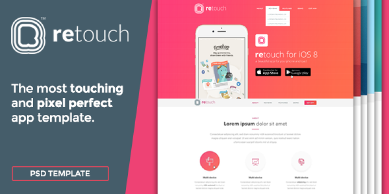 ReTouch App – App PSD Template