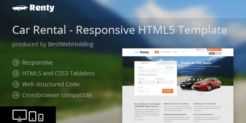 Renty – Car Rental & Booking HTML5 Template