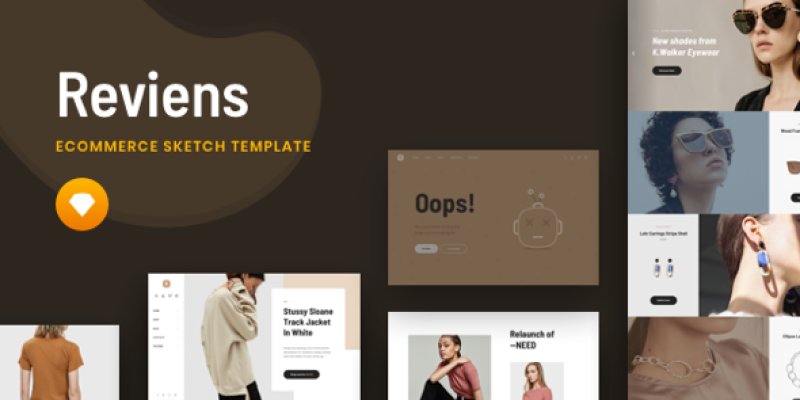 Reviens – Ecommerce Sketch Template