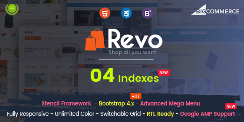 Revo – Multipurpose Stencil Responsive BigCommerce Theme & Google AMP Ready