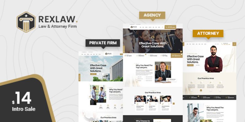 Rexlaw – Law Attorney PSD Template