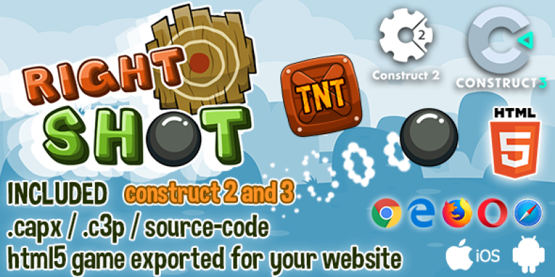 Right Shot HTML5 Game – Construct 2 & 3 Source-code